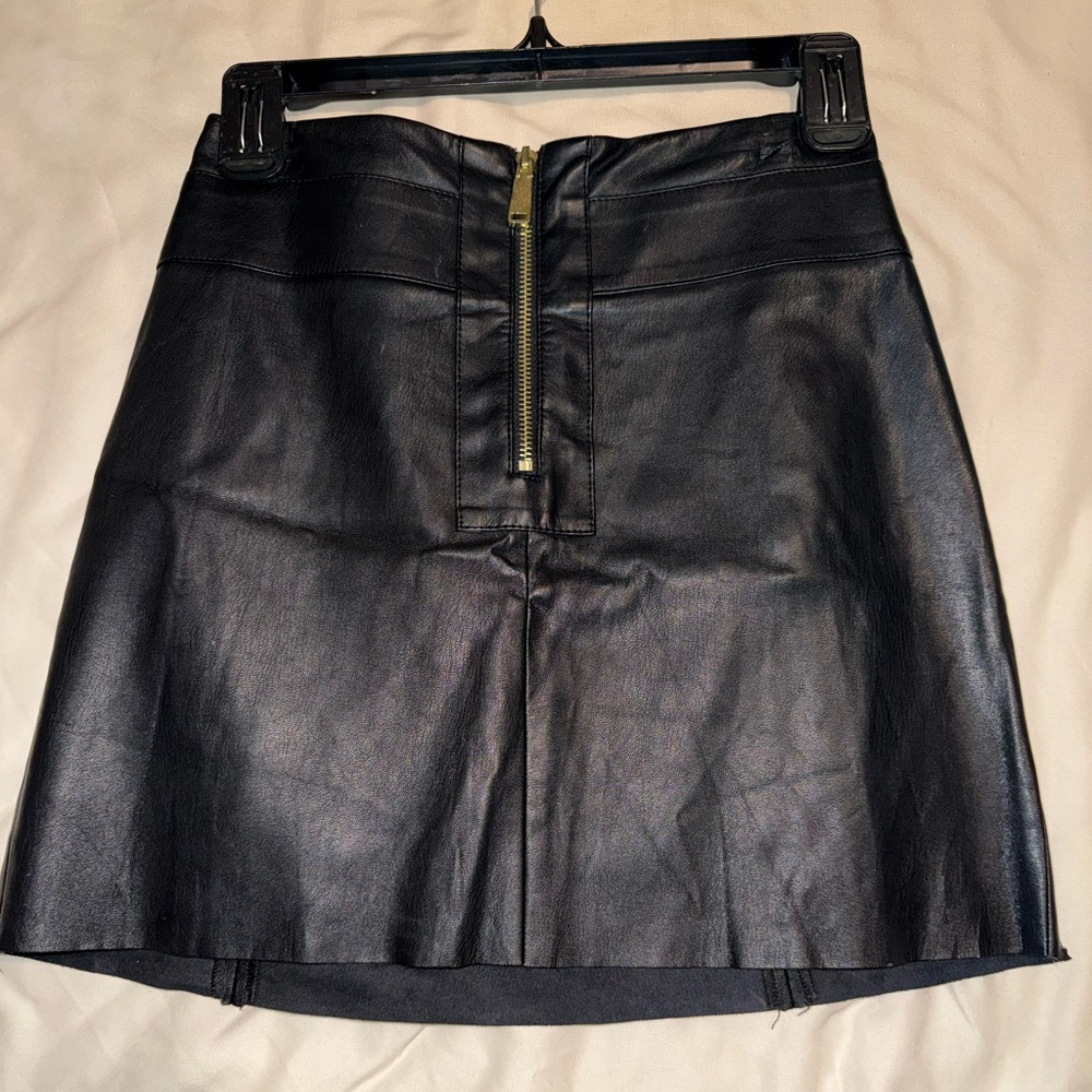 Black Leather Mini Skirt